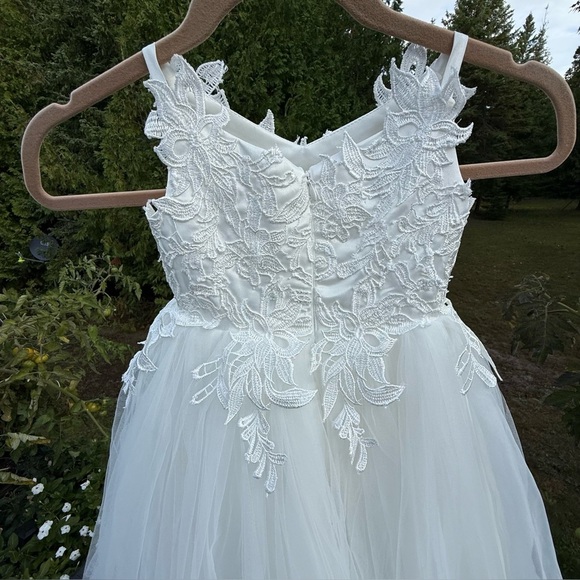 Miami Flower Girl Wedding Elegant White Lace Dress zip back full lined size 3 - Picture 14 of 16